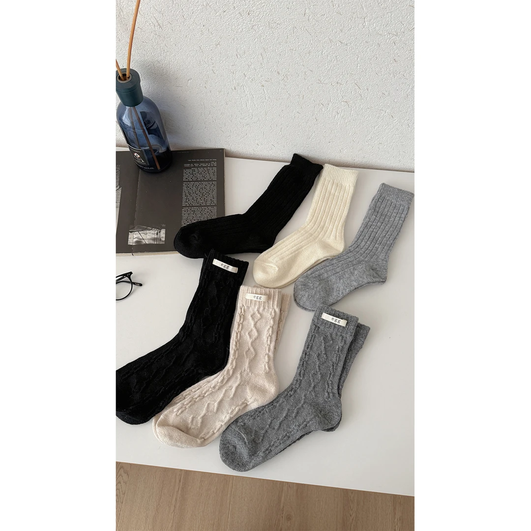 苏安家｜羊毛袜三双一组 浮力款泡菜订单自留推荐堆堆袜中筒袜