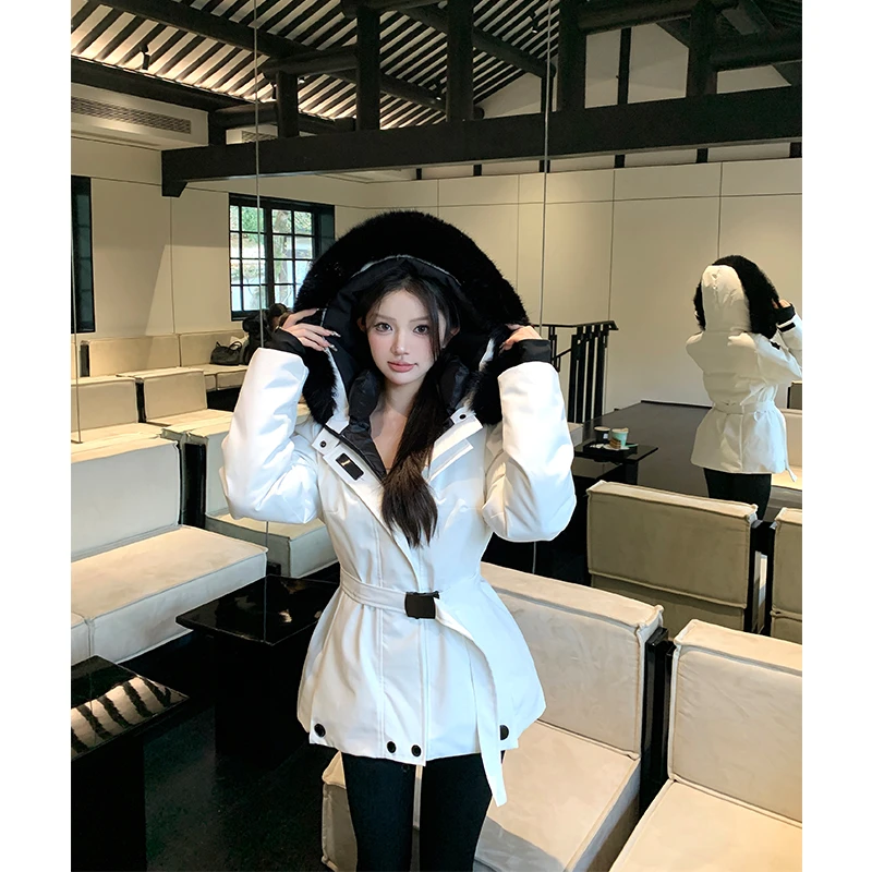 高级感大毛领修身收腰保暖羽绒服百搭保暖外套女2024秋冬季新款女