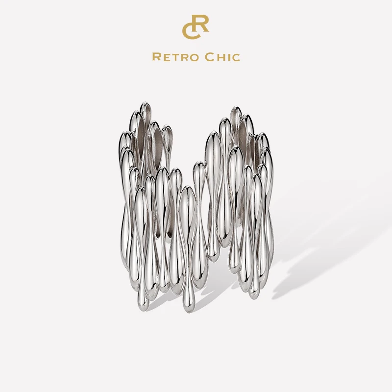 铜合金手镯 RC RETRO CHIC 意大利创意首饰 银色水滴手镯