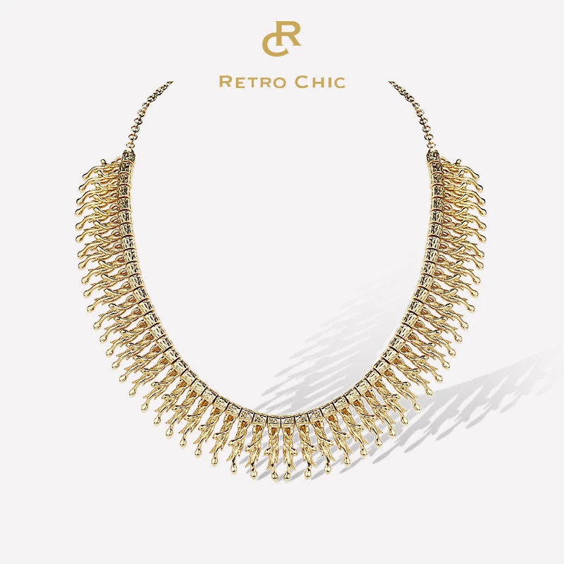 铜合金项链 【辛芷蕾同款】RCRETROCHIC意大利复古首饰金色圣蛇项链