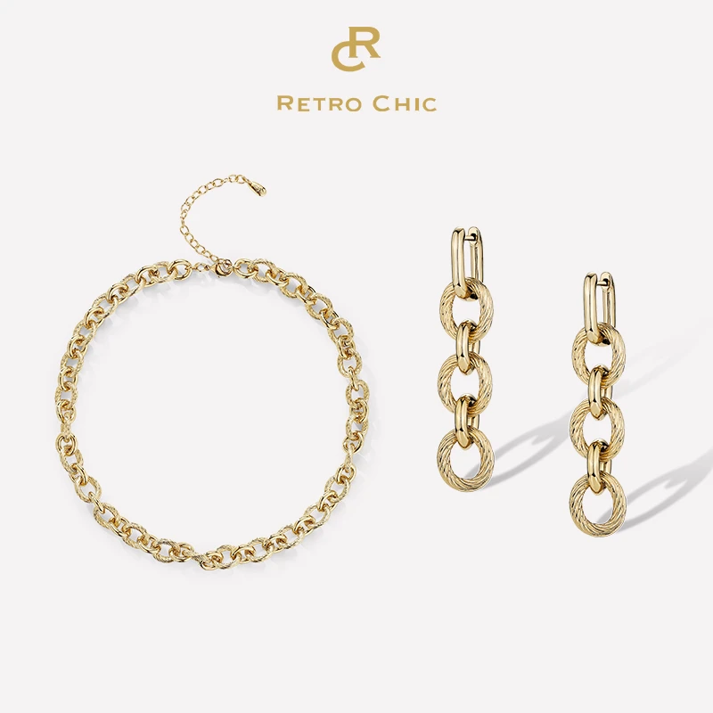 铜合金耳饰 RC RETRO CHIC 意大利复古创意饰品 罗马扭纹套装