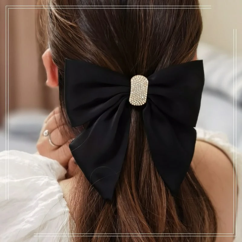 带钻蝴蝶结弹簧夹子头饰发夹女网红成人新款顶夹韩版横夹马尾卡子