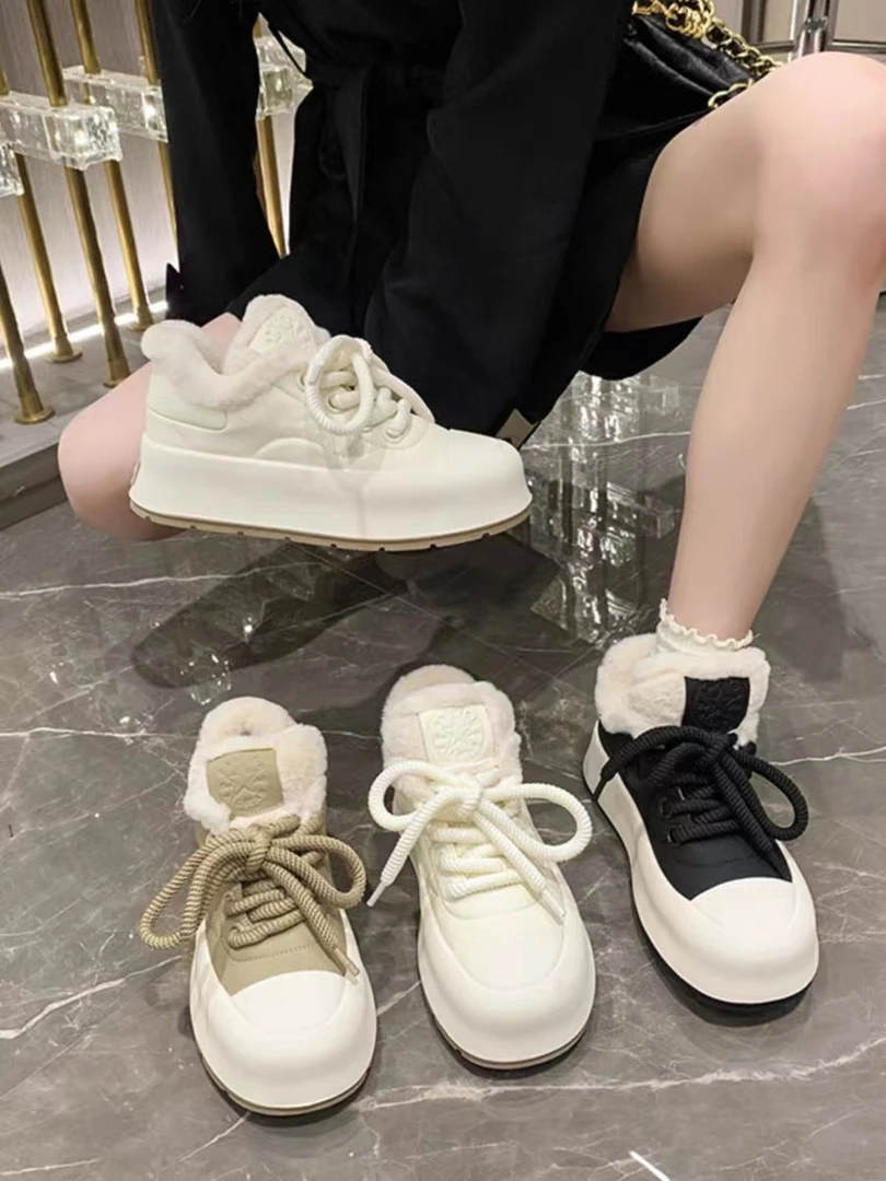 【果米服饰】908-2加绒厚底毛毛女鞋