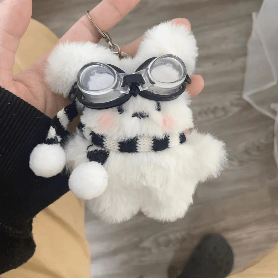 可爱飞行员小奶狗包包挂件ins创意公仔少女心毛绒钥匙扣挂饰C005