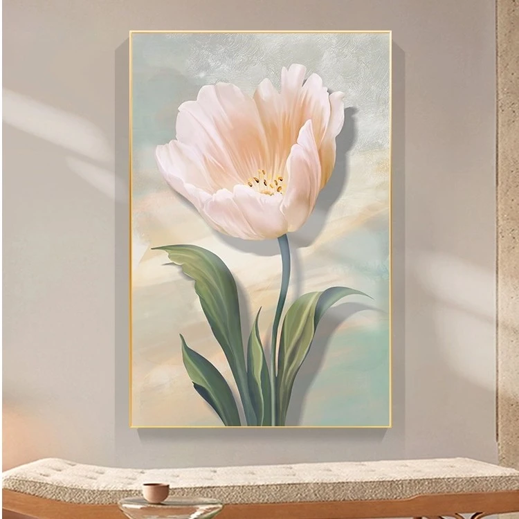 【雅韵万家】现代客厅过道电视墙落地壁画餐厅走廊玄关花卉装饰画