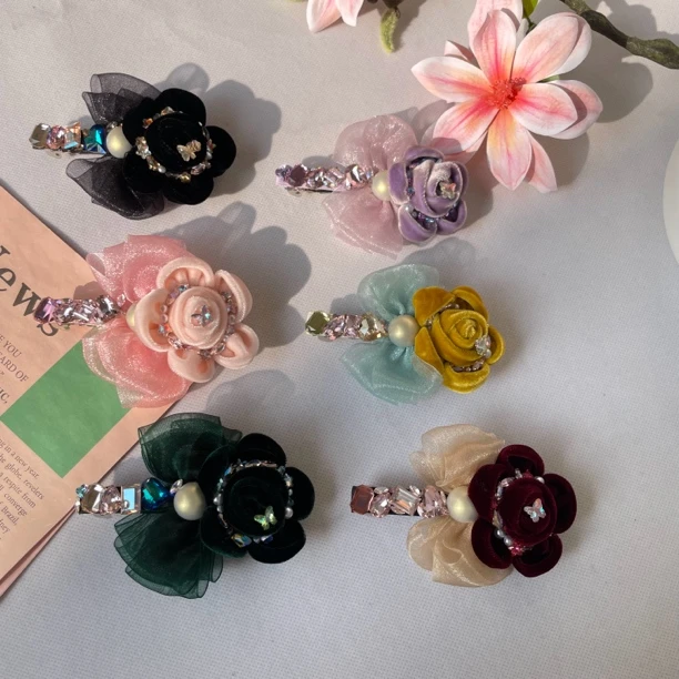 韩版重工轻奢太阳花发饰