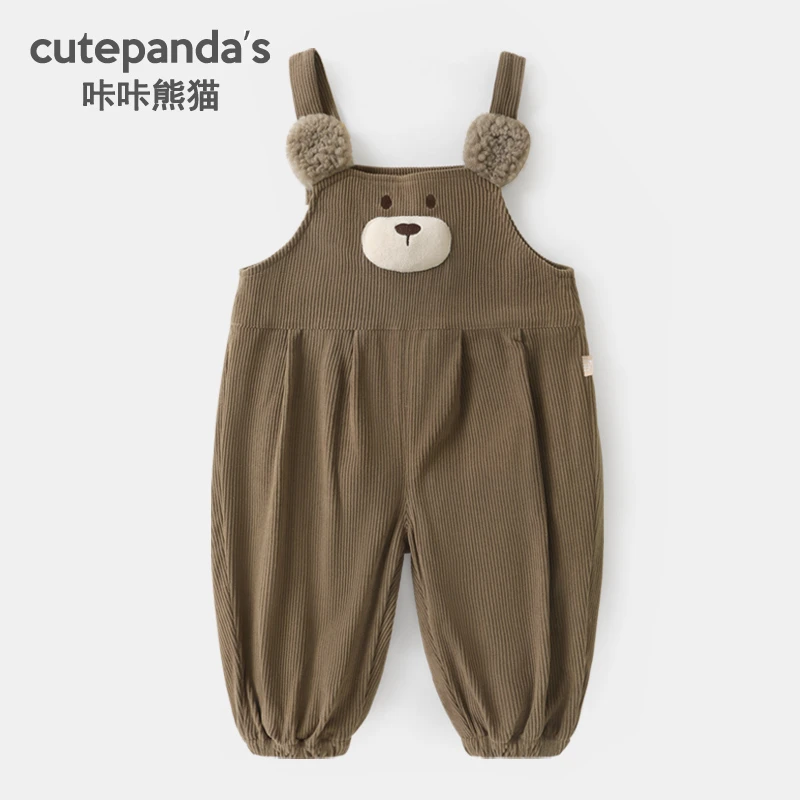 【现货】婴儿衣服休闲背带裤长裤子冬装秋冬儿童宝宝保暖裤Y8954