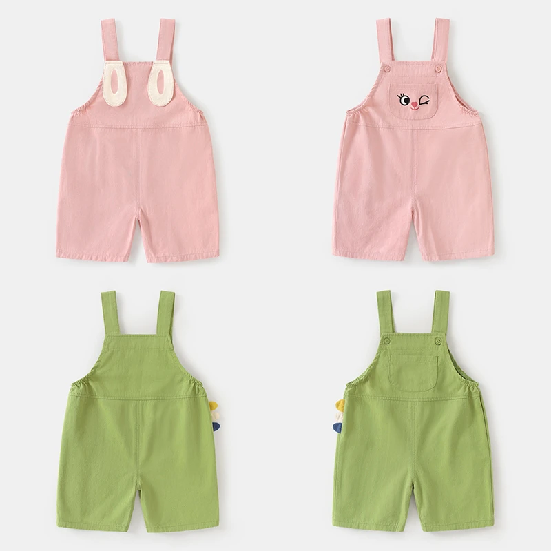 【现货】婴儿衣服休闲背带裤短裤子夏装儿童宝宝小童外出裤潮Y8846