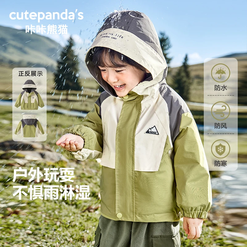 【现货】儿童连帽加绒外套婴儿衣服秋冬男童女宝宝上衣外套 Y9106