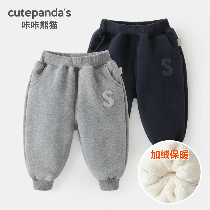 【现货】婴儿衣服复合慕斯绒长裤子冬装秋冬儿童宝宝加绒裤Y9360