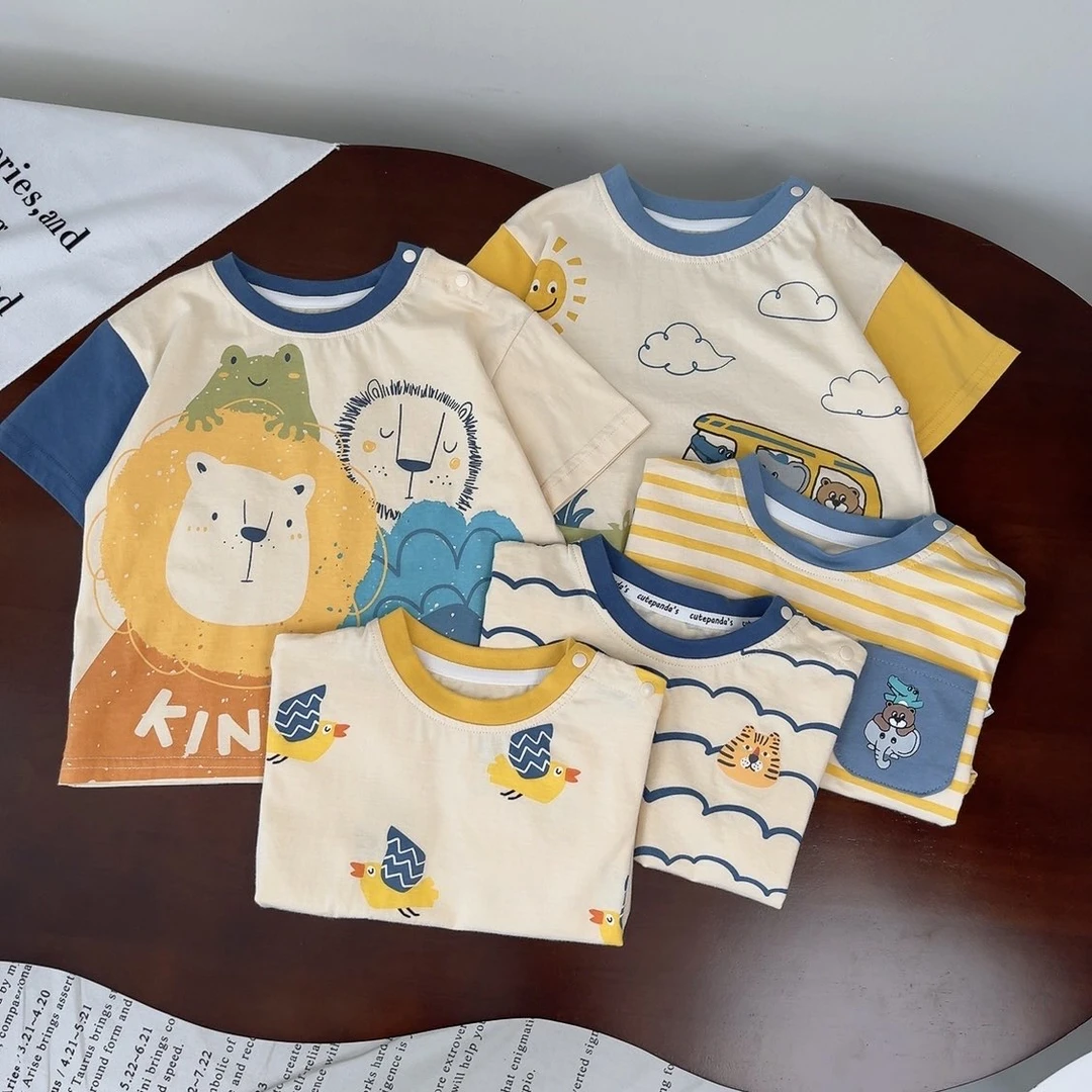 【现货】婴儿衣服休闲短袖T恤夏装宝宝儿童小童夏季半袖上衣Y8474
