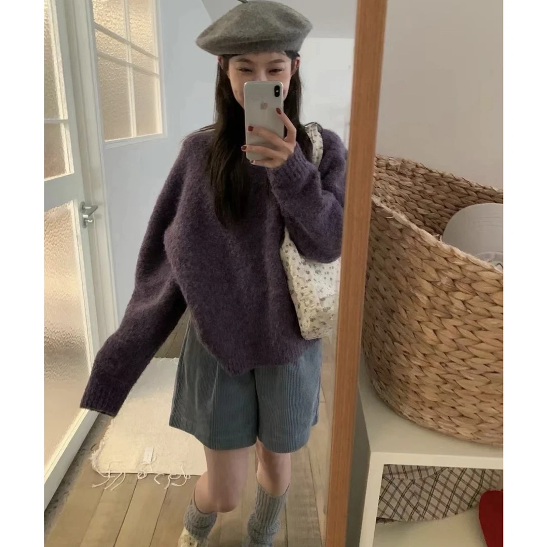 《请按编码下单》韩系秋冬复古慵懒感毛衣休闲百搭宽松时尚洋气