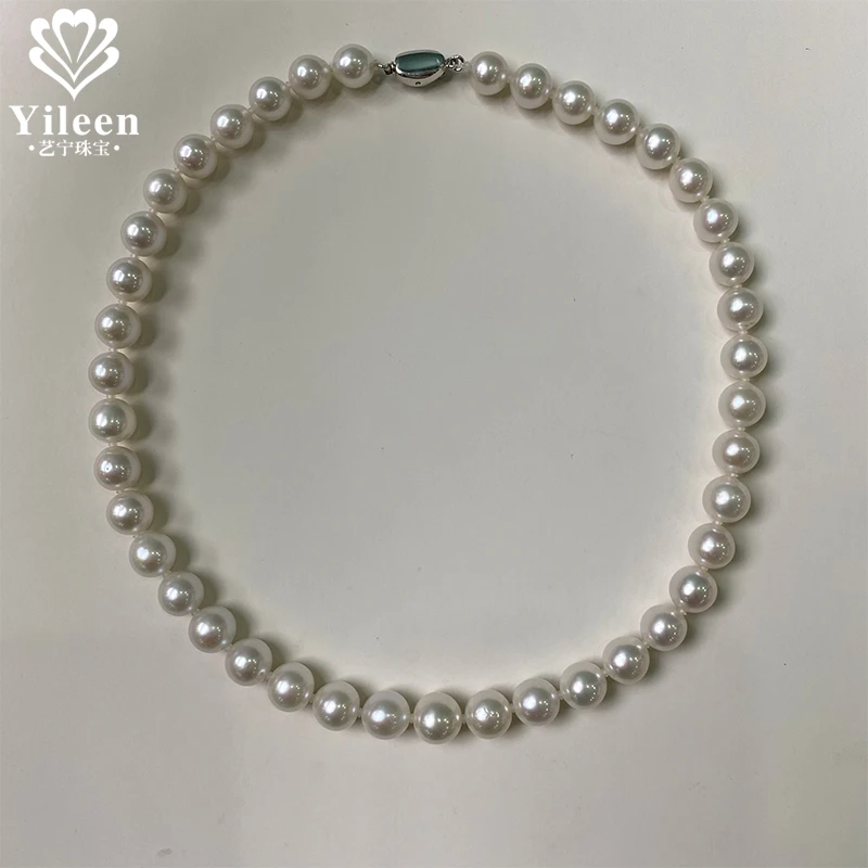 爱迪生珍珠项链9-11mm 白色百搭强光经典优雅大点位