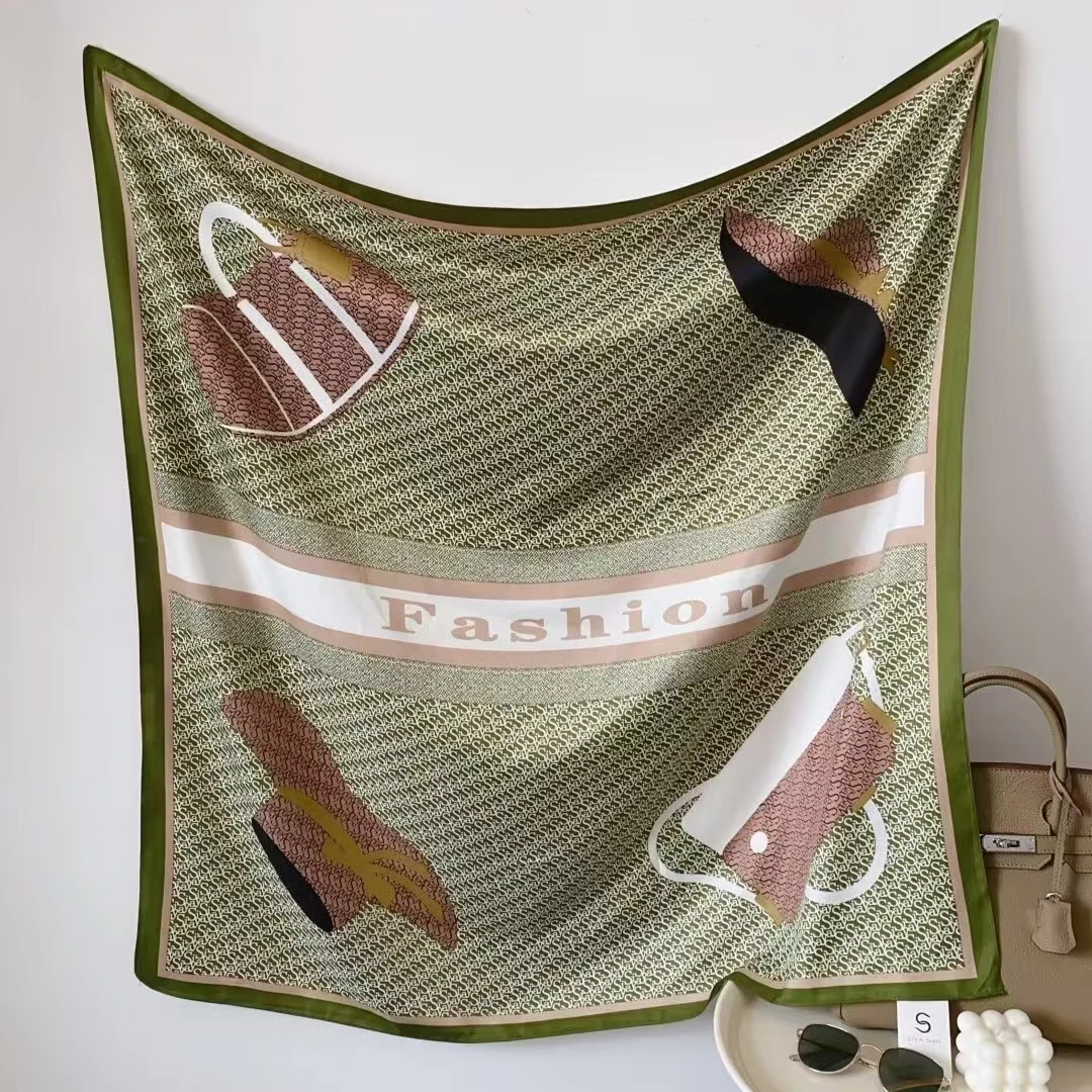 100新款百搭杭州丝绸真丝巾90*90#3741