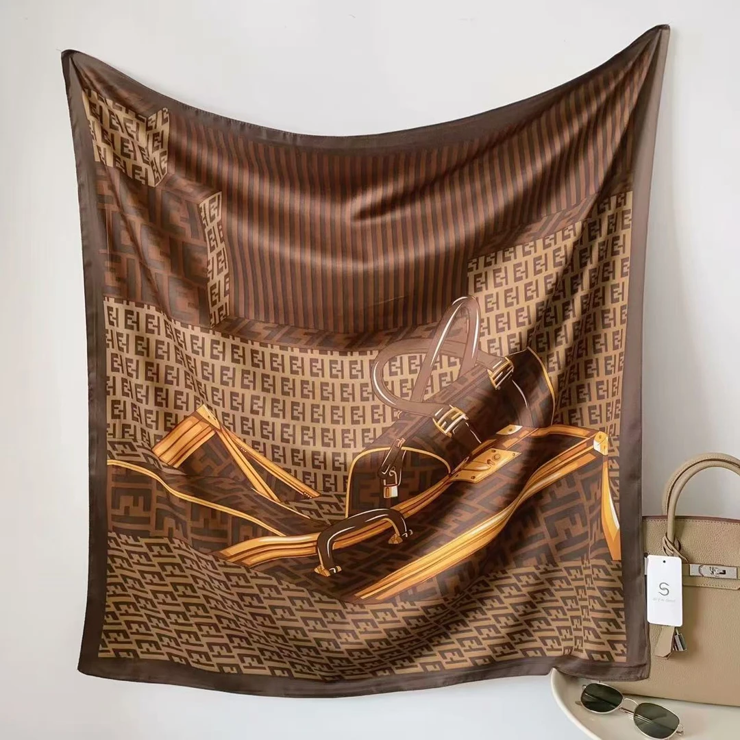 100新款百搭杭州丝绸真丝巾90*90#3745