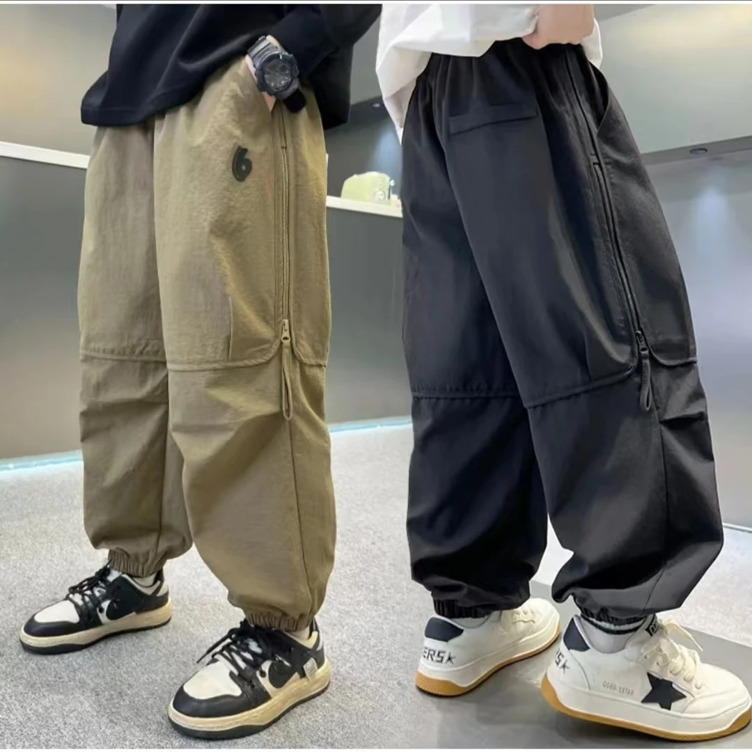 【林林夫妇专享】冬季男童加绒新款束脚休闲速干拉链长裤ly7806【H】