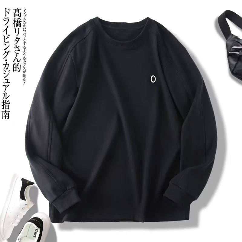 设计感圆领刺绣套头加绒卫衣百搭休闲气质上衣2233(C2-2)