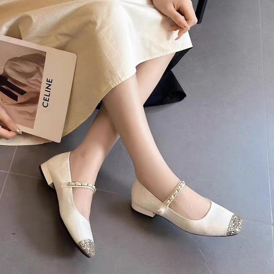 法式小香风玛丽珍鞋春夏季方头通勤温柔风单鞋3035