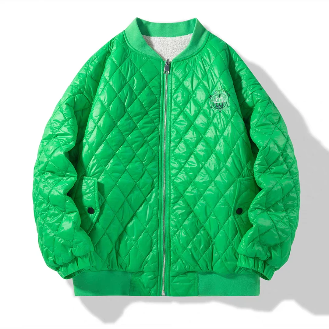 渠道稀出！情侣款双面穿匠心品质加绒加厚棒球夹克外套R01/P05