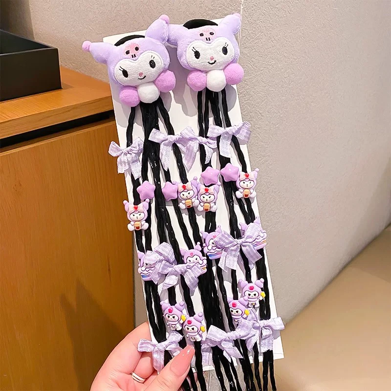 RC76 库洛米假发辫子发圈儿童发绳小女孩扎高马尾头绳女童拳击辫