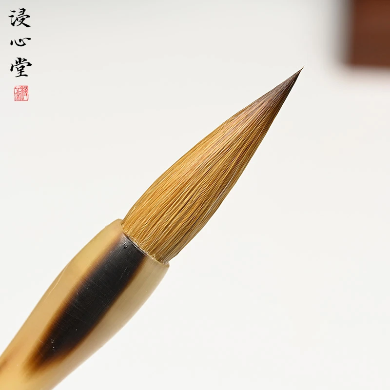 浸心堂怀远湘妃竹牛角纯辽尾狼毫中楷行楷欧颜体专业书法创作毛笔