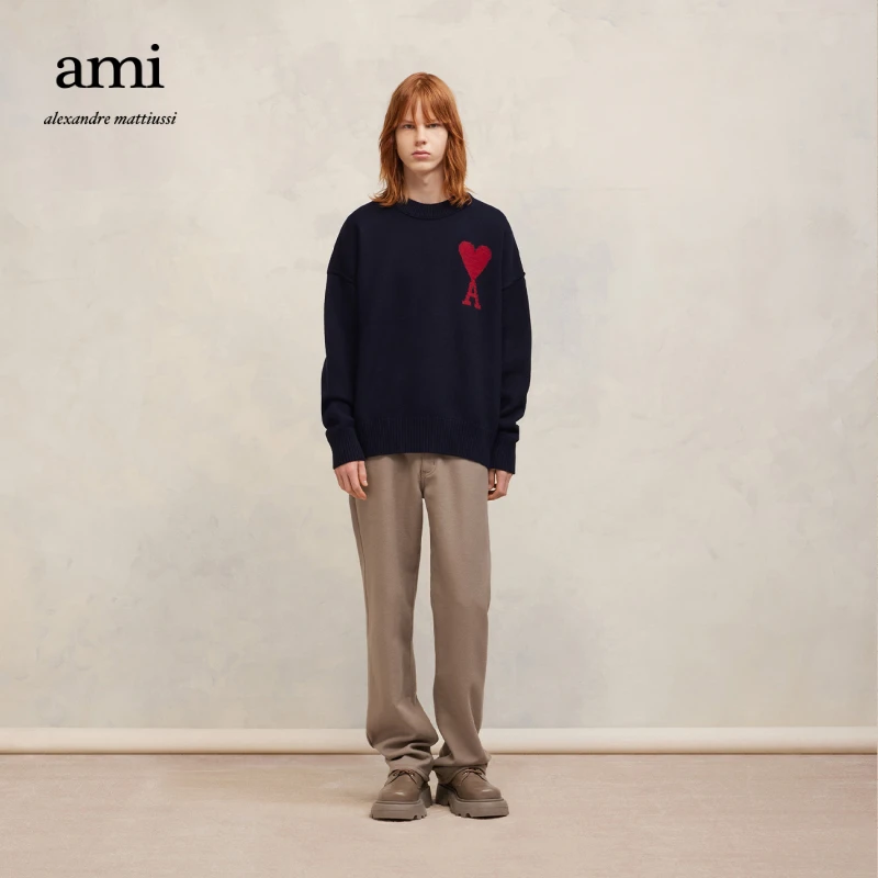 【春夏折扣】AMIPARIS爱心美利奴羊毛休闲圆领毛衣UKS006.018