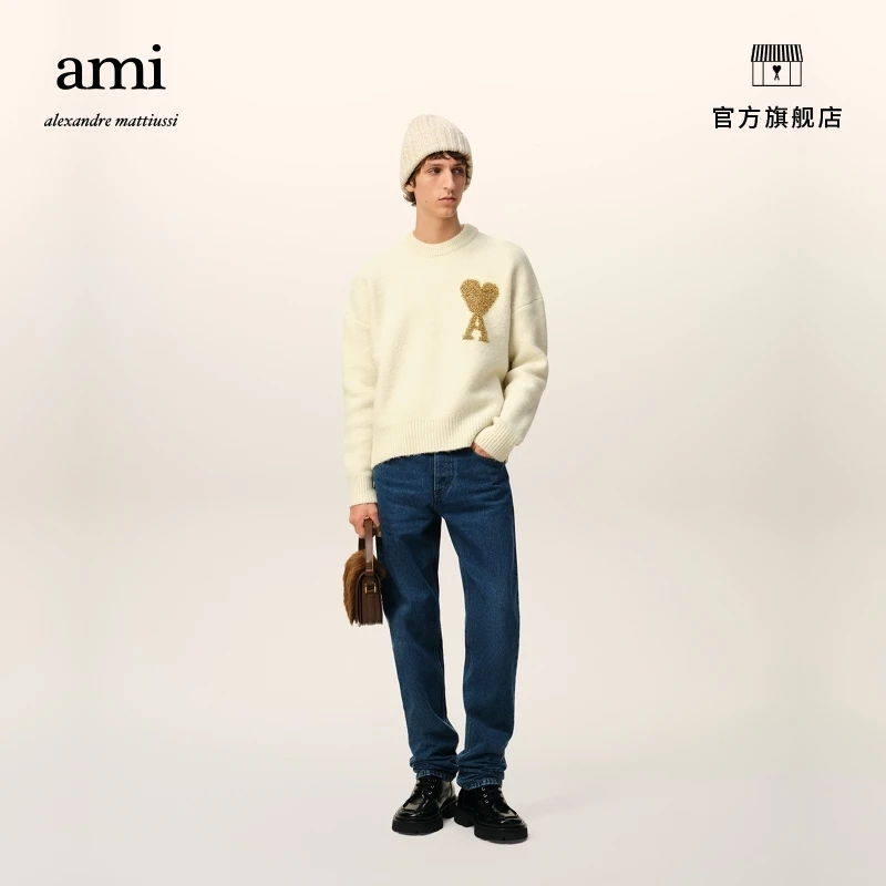 【圣诞胶囊系列】Ami Paris云朵毛衣金色爱心毛衣SP