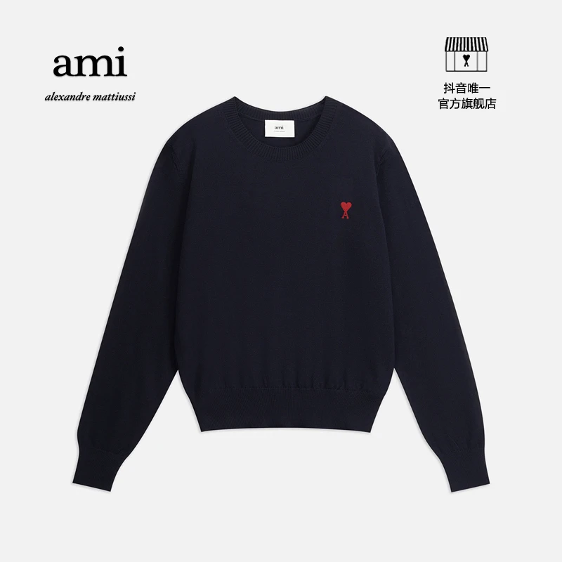 AMIPARIS女士经典款羊毛纯色圆领套头针织衫FKS111.KN0025