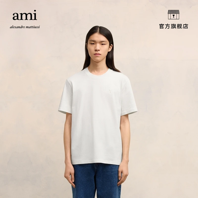 Ami Paris经典款立体爱心棉质休闲短袖T恤UTS027.726