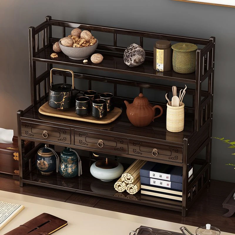 Z新疆包邮博古架小型桌上桌面茶杯架茶具多层置物架茶壶架茶叶盖