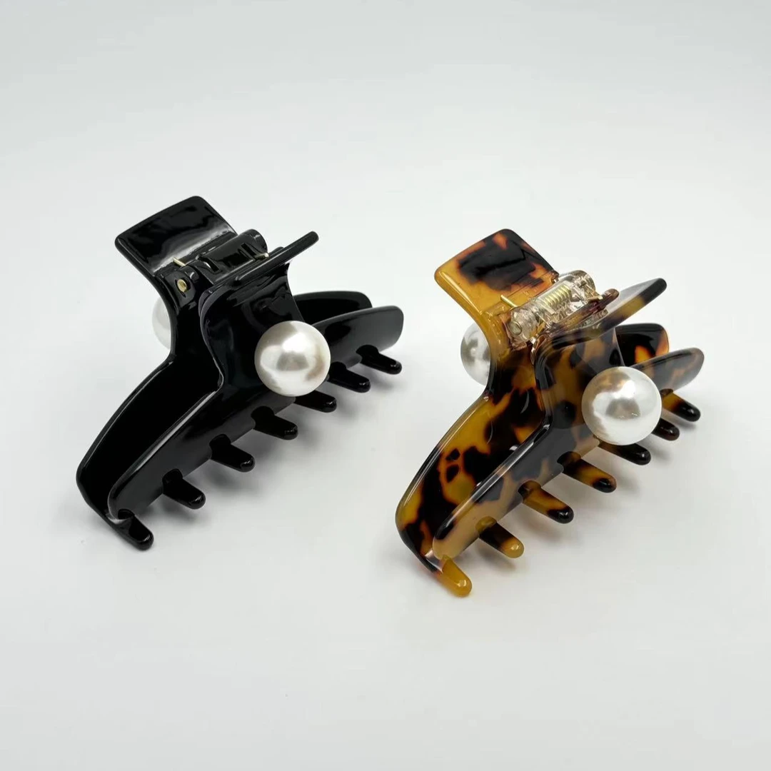 57-83-311进口醋酸9厘米后脑勺抓夹气质时尚百搭黑色复古法式简约