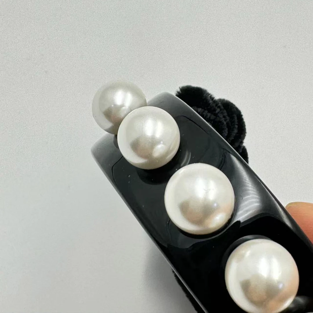 734-秋冬爆款韩系优雅丝绒珠珠发绳