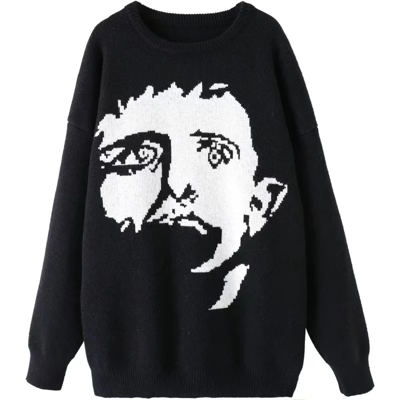 慵懒分毛衣黑色上衣