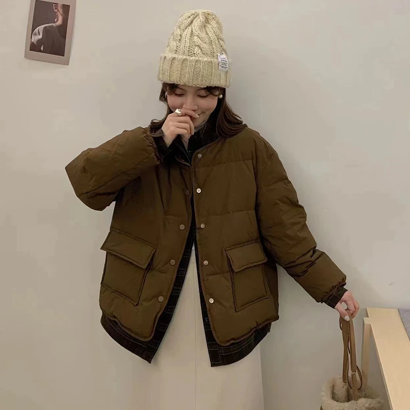 GUMG-衬衫领拼接羽绒服  GM10130