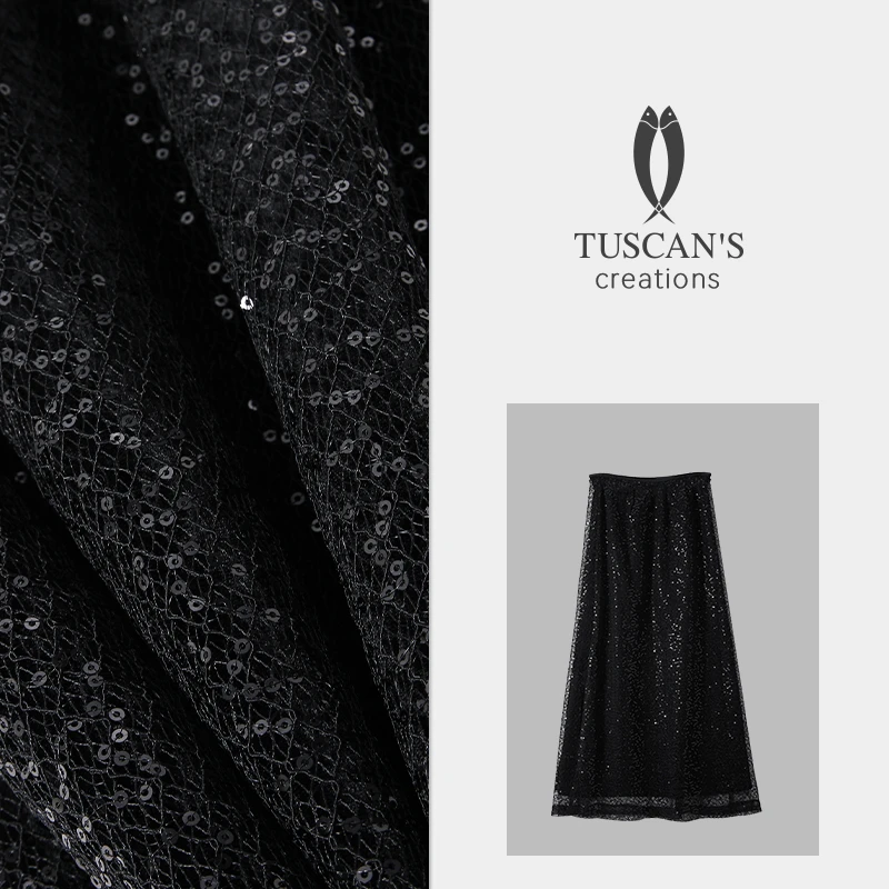 TUSCAN'S CREATIONS半裙时尚气质显瘦半身裙经典宽松亮片半身裙