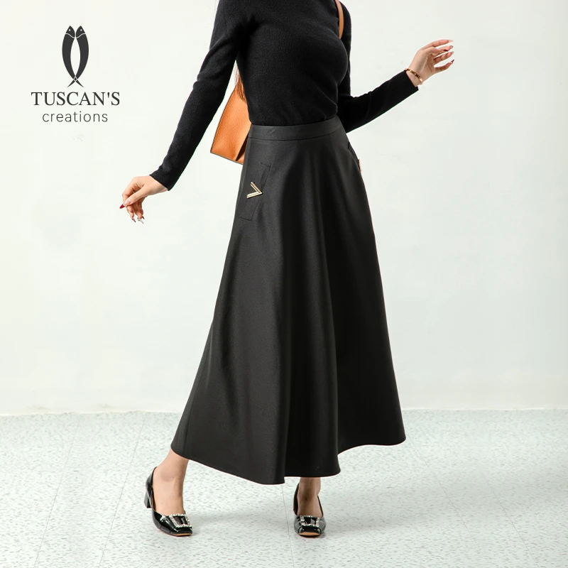 TUSCAN'S CREATIONS时尚百搭显瘦半身裙气质中长款轻奢高级女裙