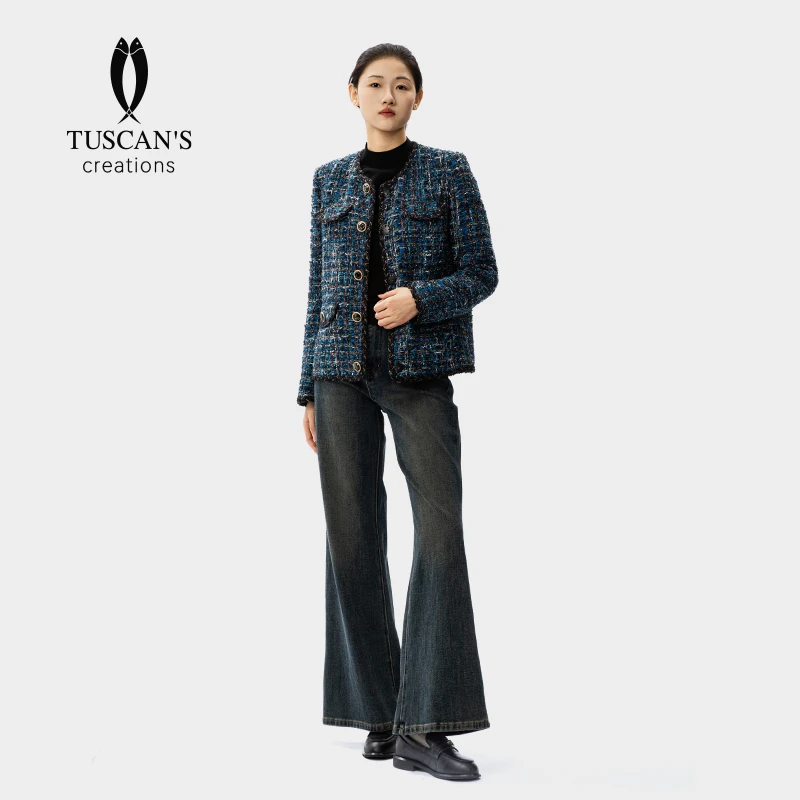 TUSCAN'S CREATIONS气质富家千金衣服粗花呢小香风外套TS时代双鱼