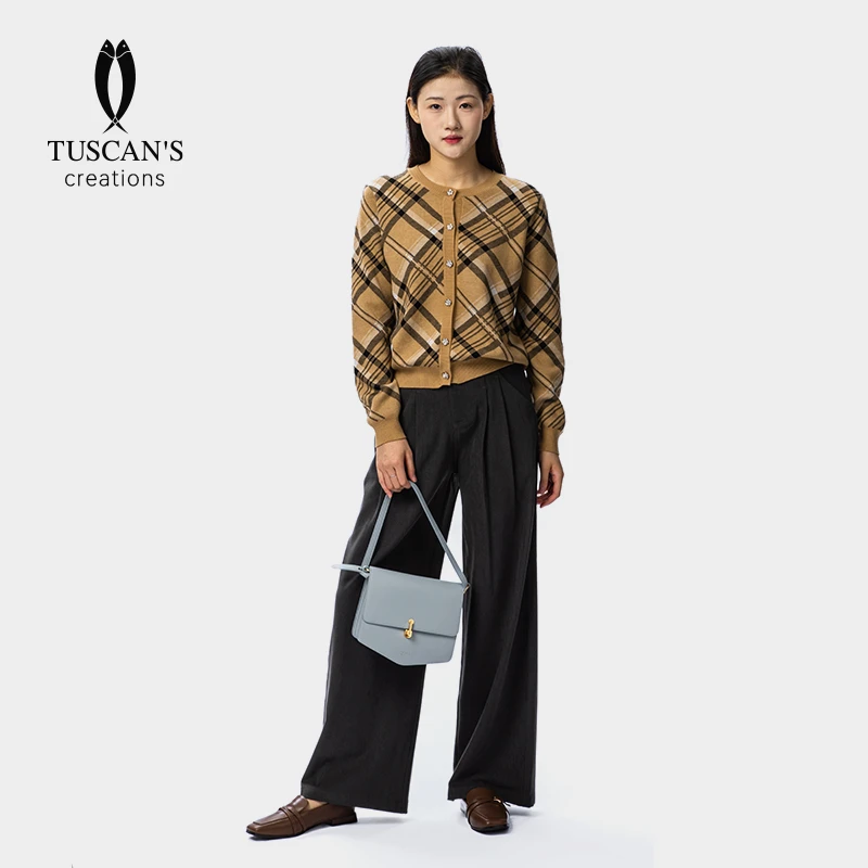 TUSCAN'S CREATIONS2024新款气质百搭高腰显瘦显高直筒女休闲裤