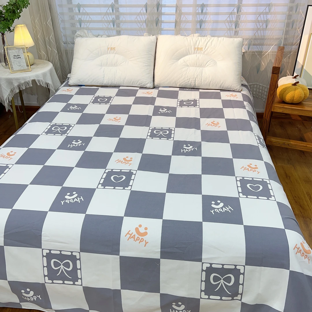 一帘幽梦灰 四季通用汉麻凉席老粗布帆布双人床单2.2X2.4