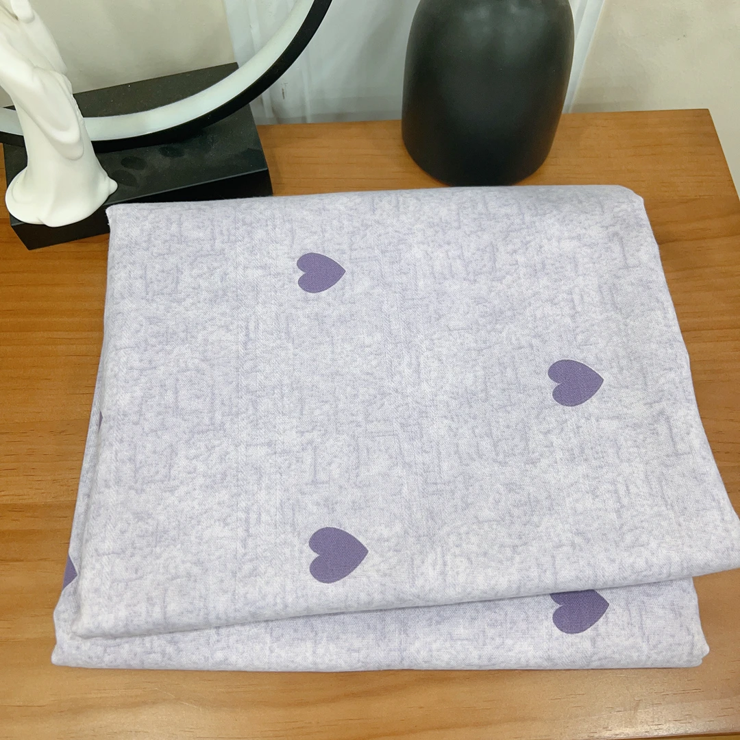 【紫色爱心】-1.6X2.1纯棉细纱老粗布单人被套