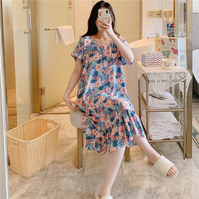 【年终清】超凉快可外穿棉绸睡衣人造棉睡裙（不挑花色）