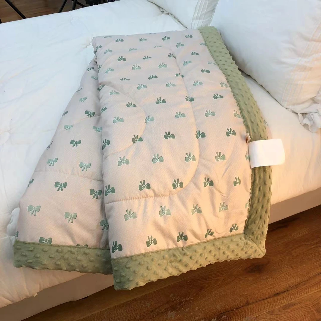 绿色蝴蝶结 小辣椒2X2.3豆豆被秋冬新款加厚保暖大豆纤维被