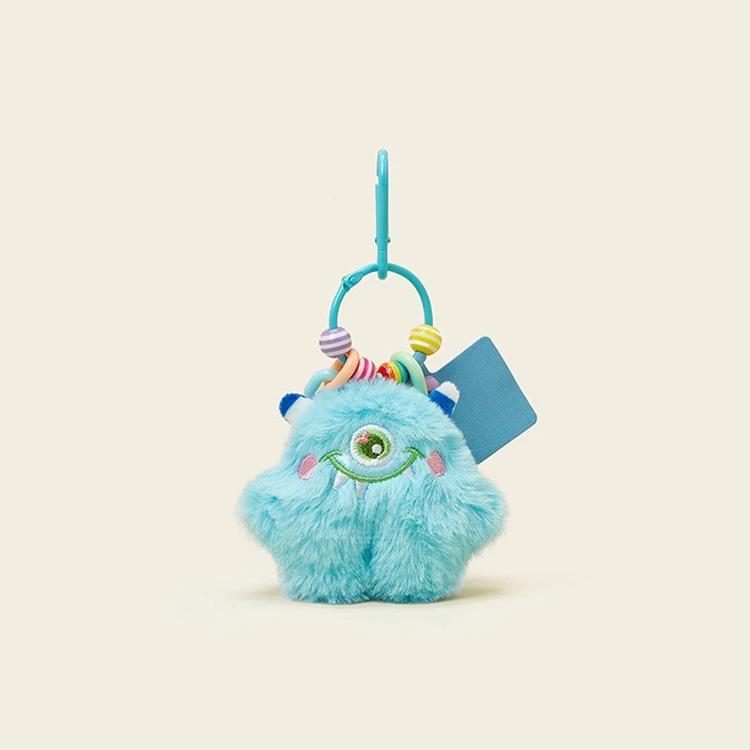 大眼仔挂件原设计绿色毛绒公仔包挂件挂饰高档车钥匙扣礼品可爱女
