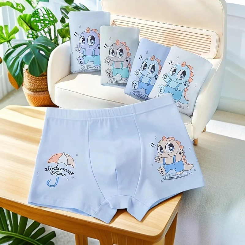 儿童内裤男童平角裤A类透气抗菌宝宝男孩中大童卡通四角短裤学生