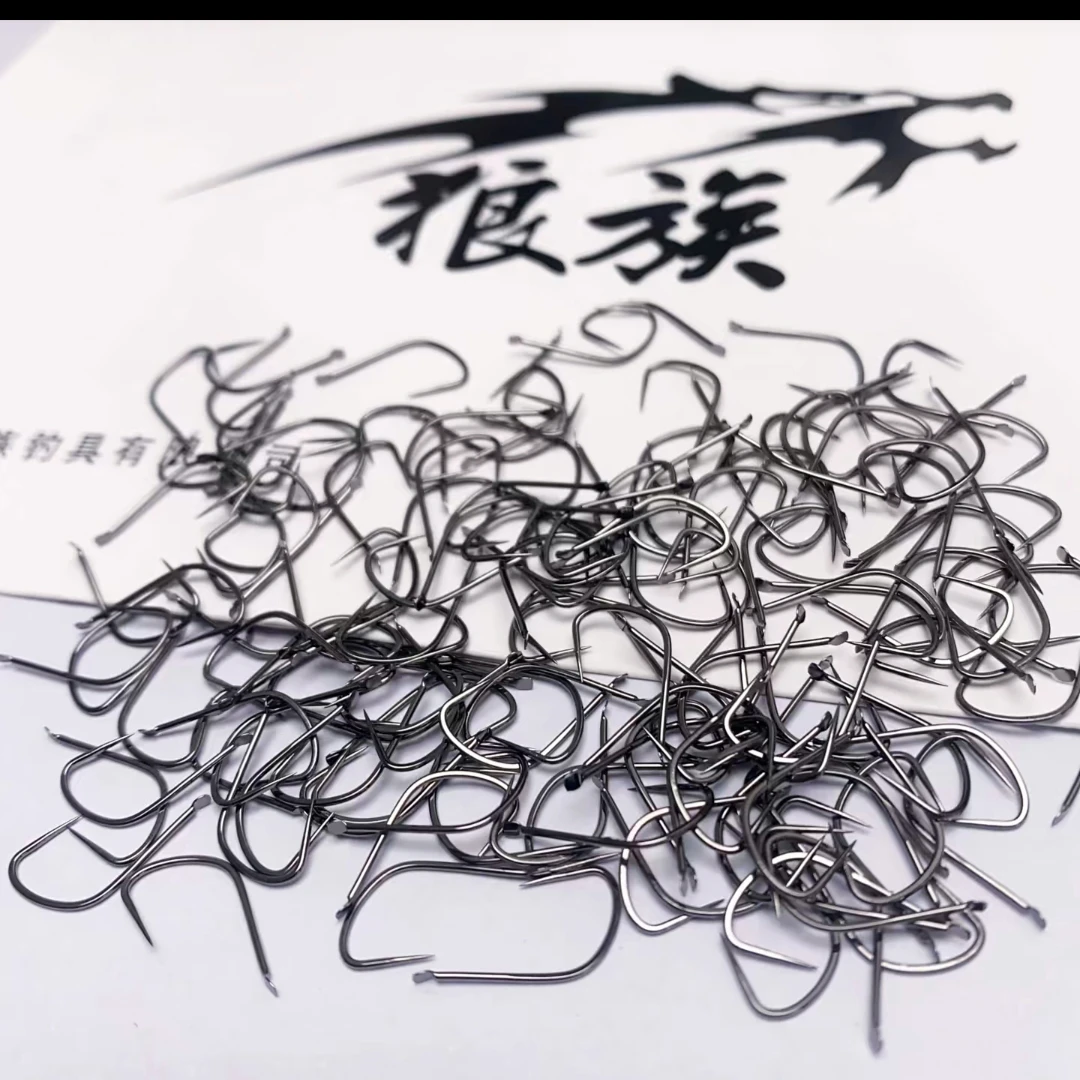 狼族新品100CC竞技狼牙黑色鱼钩100枚