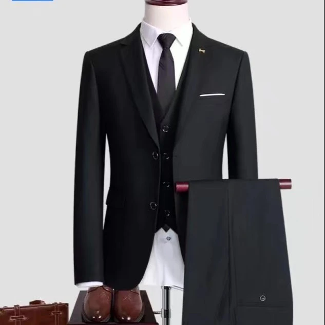 男士商务休闲职业正装西装修身免烫工作上班西服套装结婚大码