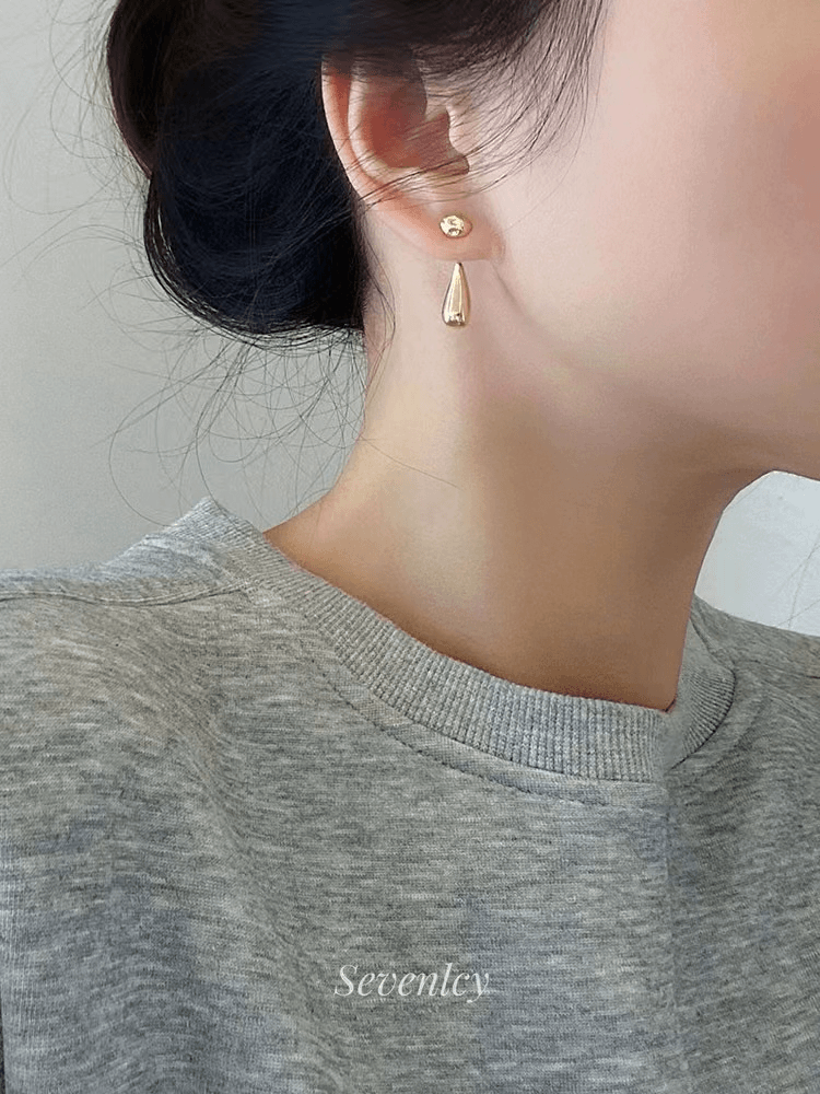 铜合金耳饰 925银针简约设计感水滴耳环个性小众高级感精致F850