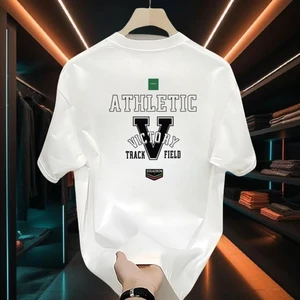 男士潮牌男装短袖T恤新款夏季潮流修身百搭印花品质圆领T休闲个性