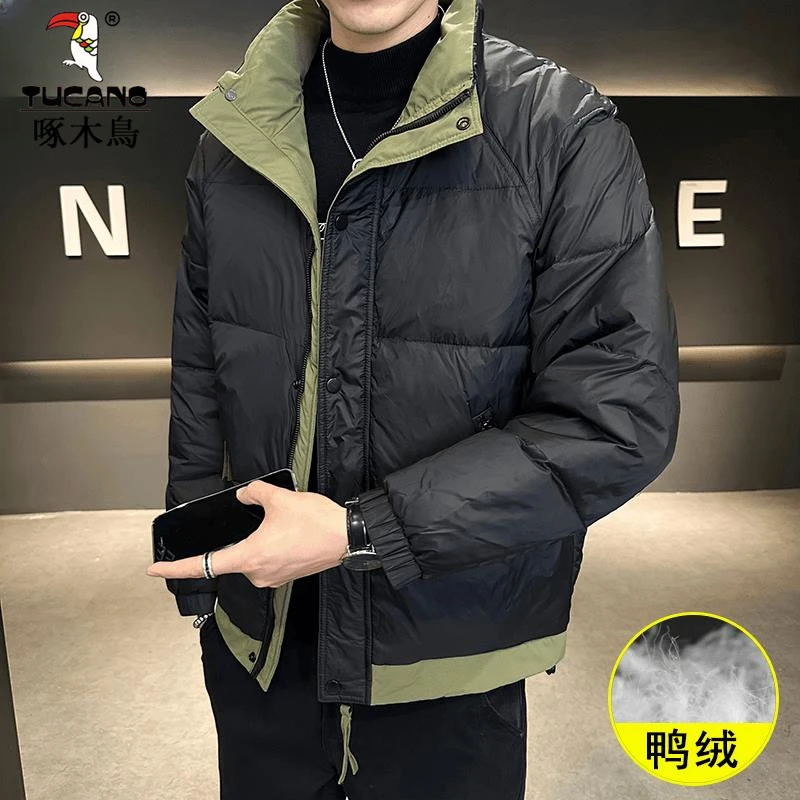 TUCANO/啄木鳥2024冬季新款拼接轻薄羽绒服男潮流休闲保暖外套男