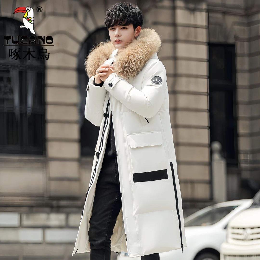 TUCANO/啄木鳥情侣羽服男女同款过膝长款冬季绒丝工装中长款外套